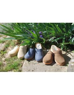 Sabots suédois femme en daim nubuck velours luxe 2