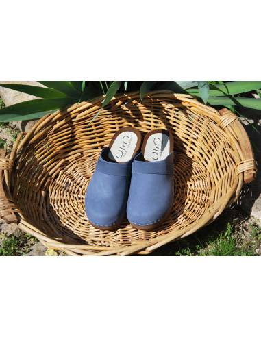 Sabots suédois femme en daim nubuck luxe 