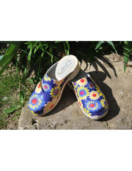 Damen Schwedische Holzschuhe clogs und Leder lack