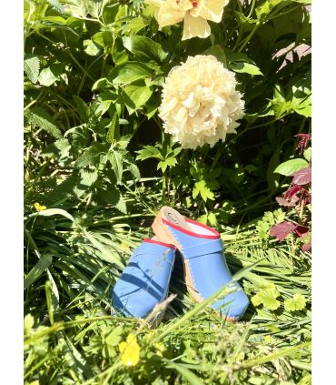 Damen Schwedische Holzschuhe clogs und Leder lack