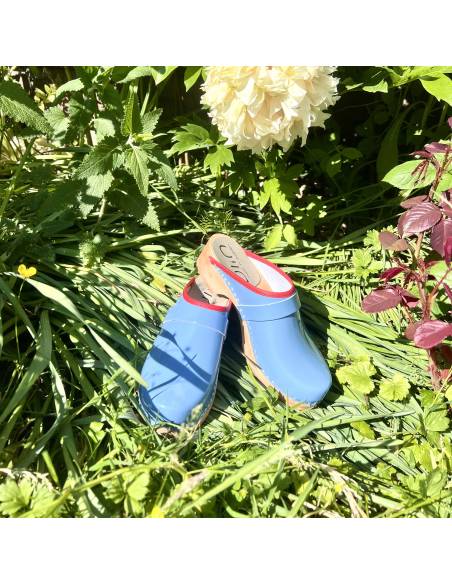 Damen Schwedische Holzschuhe clogs und Leder lack