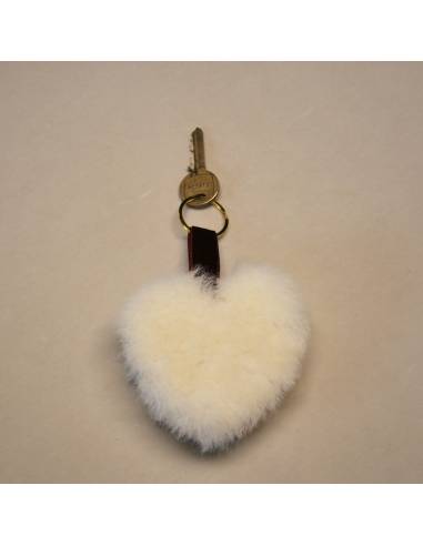 Decoración navideña Corazón de auténtica piel de oveja