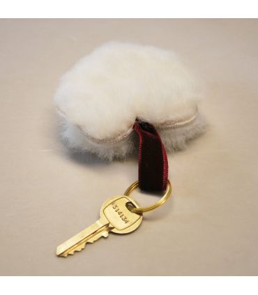 Bijoux de sac porte-clef Coeur en peau de mouton véritable
