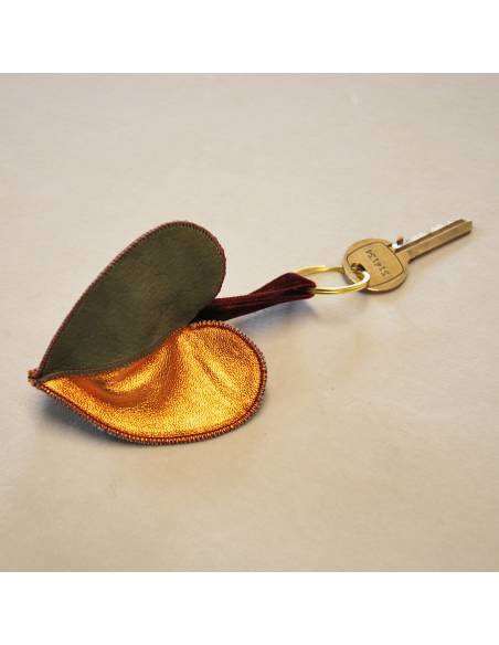 Genuine lamb leather triple heart