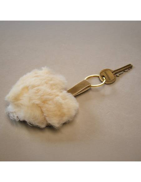 Bijoux de sac porte-clef Coeur en cuir d'agneau et peau de mouton 