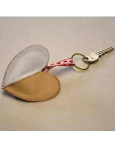 Genuine lamb leather triple heart