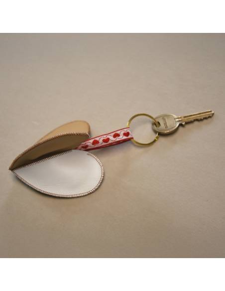 Genuine lamb leather triple heart