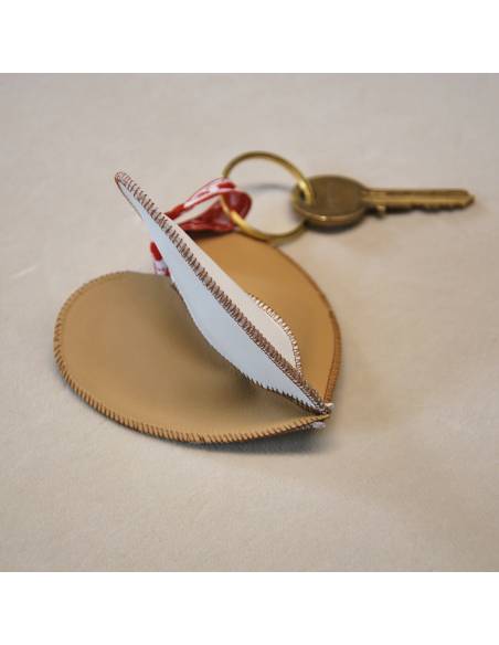 Genuine lamb leather triple heart