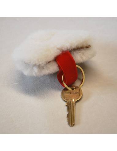 Bijoux de sac porte-clef Coeur en peau de mouton véritable