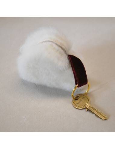 Bijoux de sac porte-clef Coeur en peau de mouton véritable