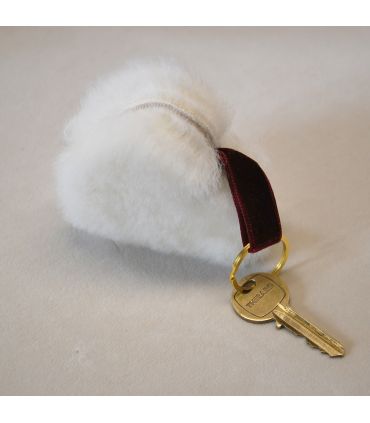 Bijoux de sac porte-clef Coeur en peau de mouton véritable