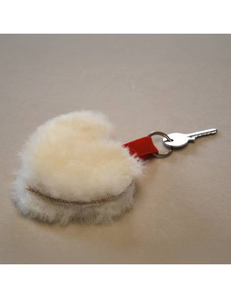 Bijoux de sac porte-clef Coeur en peau de mouton véritable
