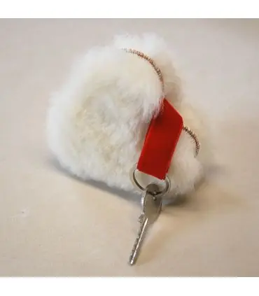 Bijoux de sac porte-clef Coeur en peau de mouton véritable