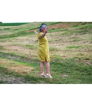 Robe en lin élégante et fluide pour femme