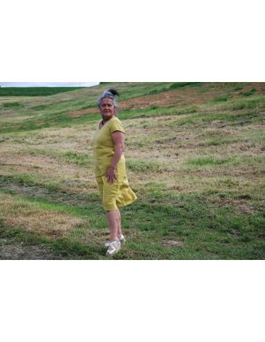 Robe en lin élégante et fluide pour femme