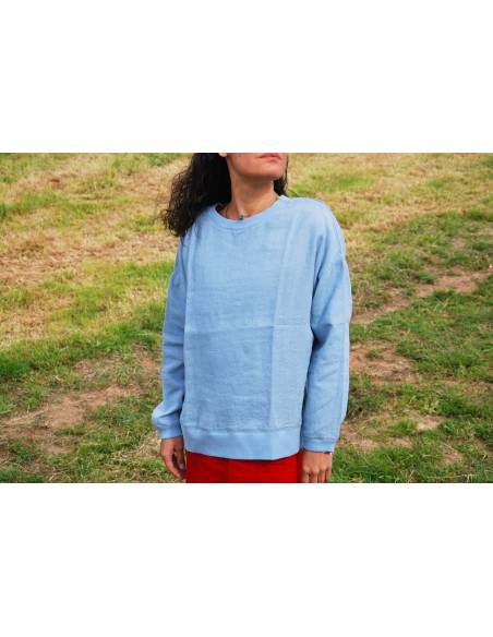 Cálida y cómoda sudadera con capucha de pura lana merina