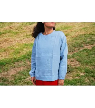 Cálida y cómoda sudadera con capucha de pura lana merina