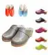 Sabot femme suédois bois et cuir vernis