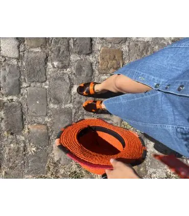 wooden  genuine calf hair clogs