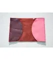 Satin burgundy and pink lambskin leather passport holder 
