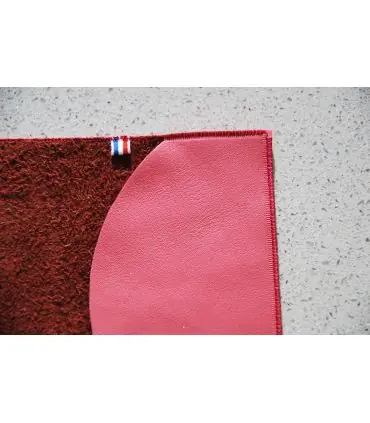 Protection passeport en cuir d'agneau bordeaux marbré vernis et rose 