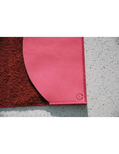 Protection passeport en cuir d'agneau bordeaux marbré vernis et rose 