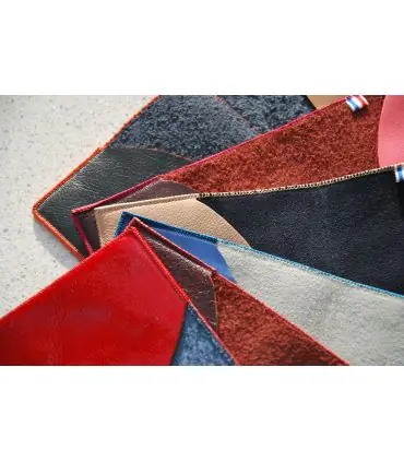 Satin burgundy and pink lambskin leather passport holder 