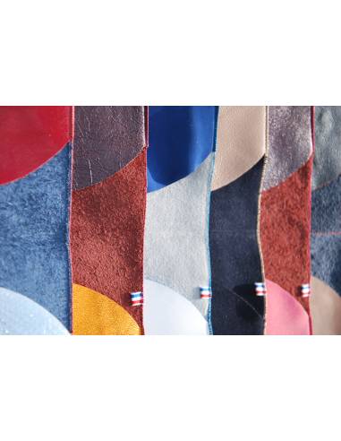 Étui passeport en cuir d'agneau bordeaux satiné et rose