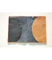 Black lambskin leather passport case orange brown