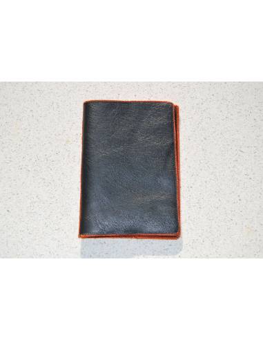 Satin burgundy and pink lambskin leather passport holder 