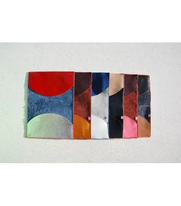 Satin burgundy and pink lambskin leather passport holder 
