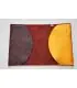 Satin burgundy and pink lambskin leather passport holder 