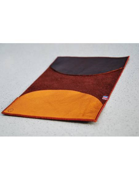 Funda para pasaporte de piel de cordero satinada burdeos y rosa 