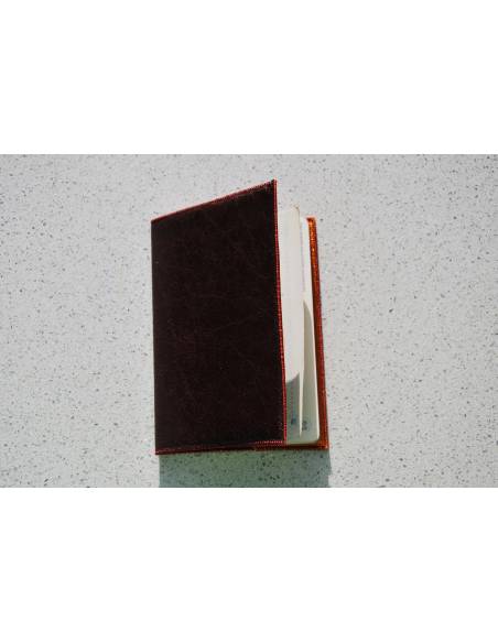 Satin burgundy and pink lambskin leather passport holder 