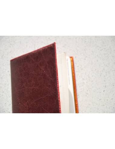 Satin burgundy and pink lambskin leather passport holder 