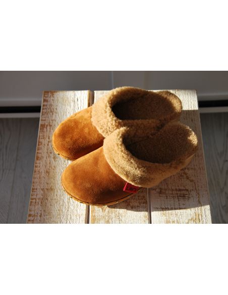 Mules fourrée mouton homme peau de mouton retournée véritable came