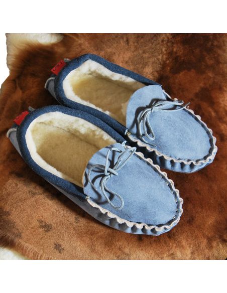 Hombre  zapatillos mocasines de piel de cordero genuino