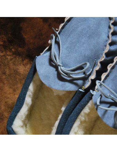 Men's slippers moccasin in guenuine lambskin