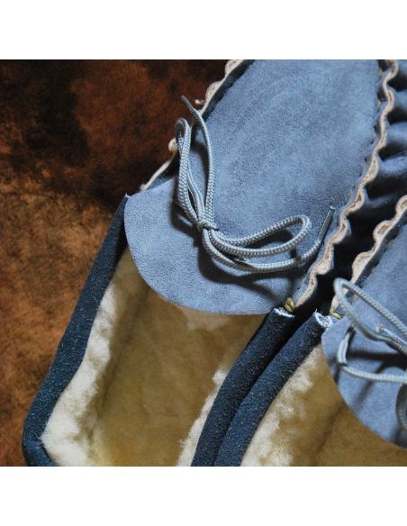 Men's slippers moccasin in guenuine lambskin