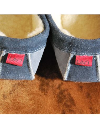 Men's slippers moccasin in guenuine lambskin