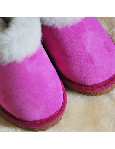 Zapatillas suecas calientes para mujer en piel de cordero