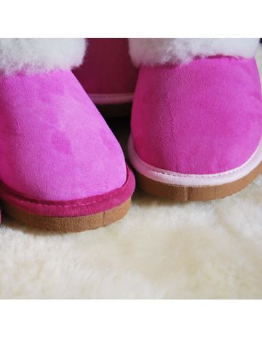 Zapatillas suecas calientes para mujer en piel de cordero