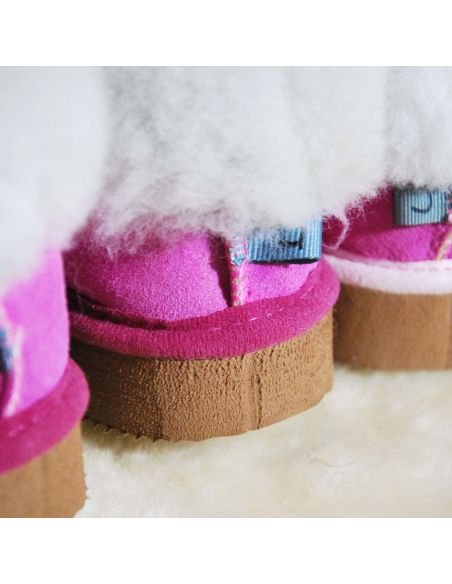 Chausson duchesse rose pale et rose fuchsia 