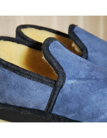 Chaussons chauds charentaises Homme et femme en peau de mouton