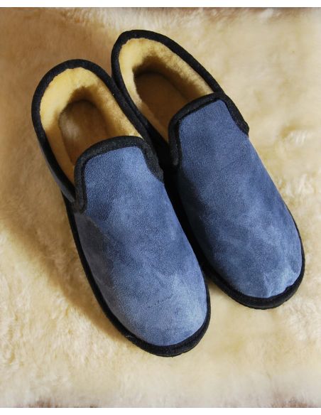 Chaussons chauds charentaises Homme et femme en peau de mouton