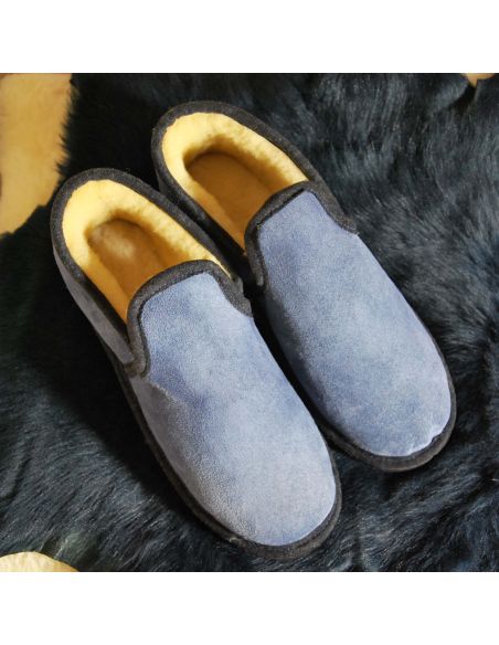 Chaussons chauds charentaises Homme et femme en peau de mouton