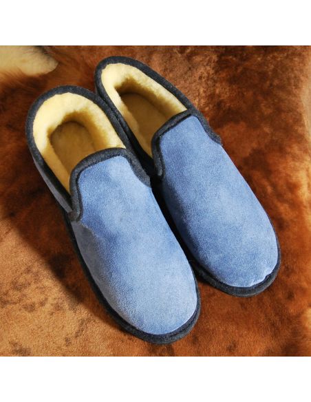 Chaussons chauds charentaises Homme et femme en peau de mouton