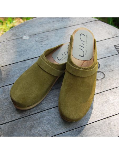 Sabots suédois femme en daim nubuck velours luxe