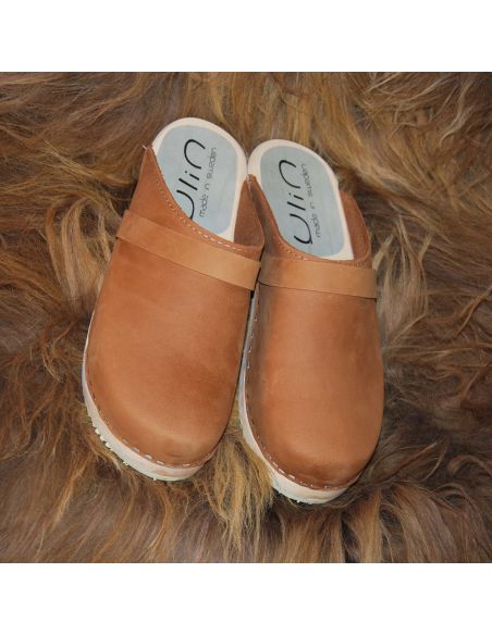 Sueco zuecos de madera y cuero nubuck aterciopelada mujer