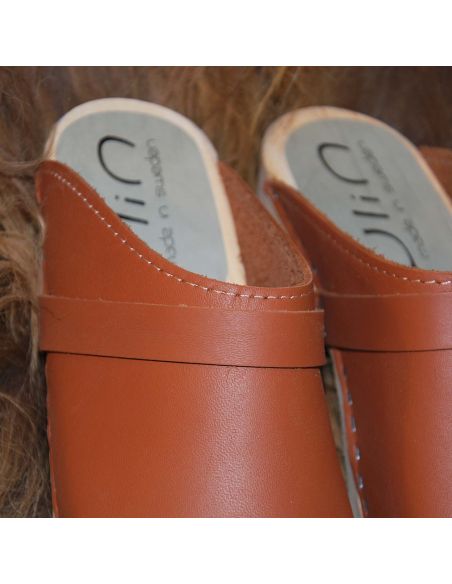 Damen Schwedische Holzschuhe in Gemüse Leder